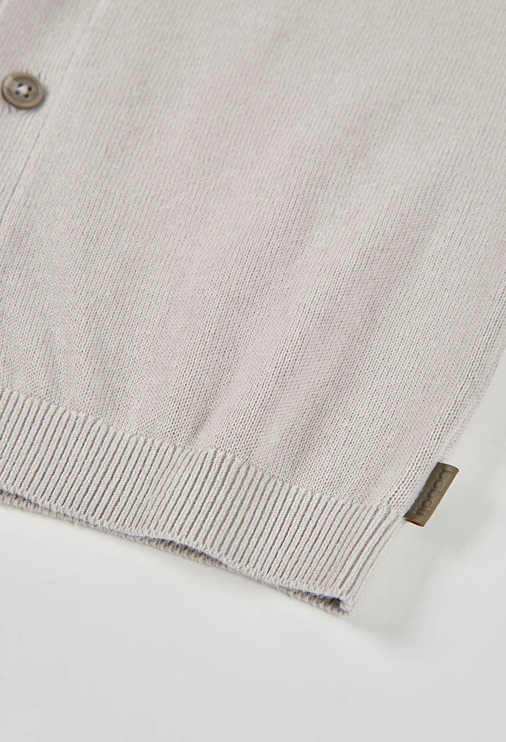 Chaqueta de punto beige niño