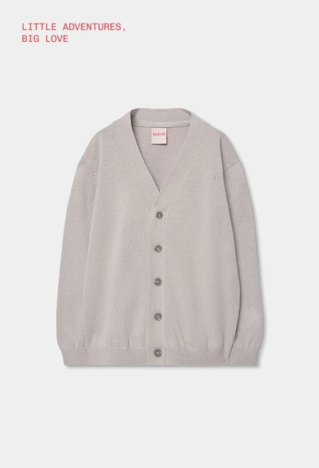 Beige knit jacket boy