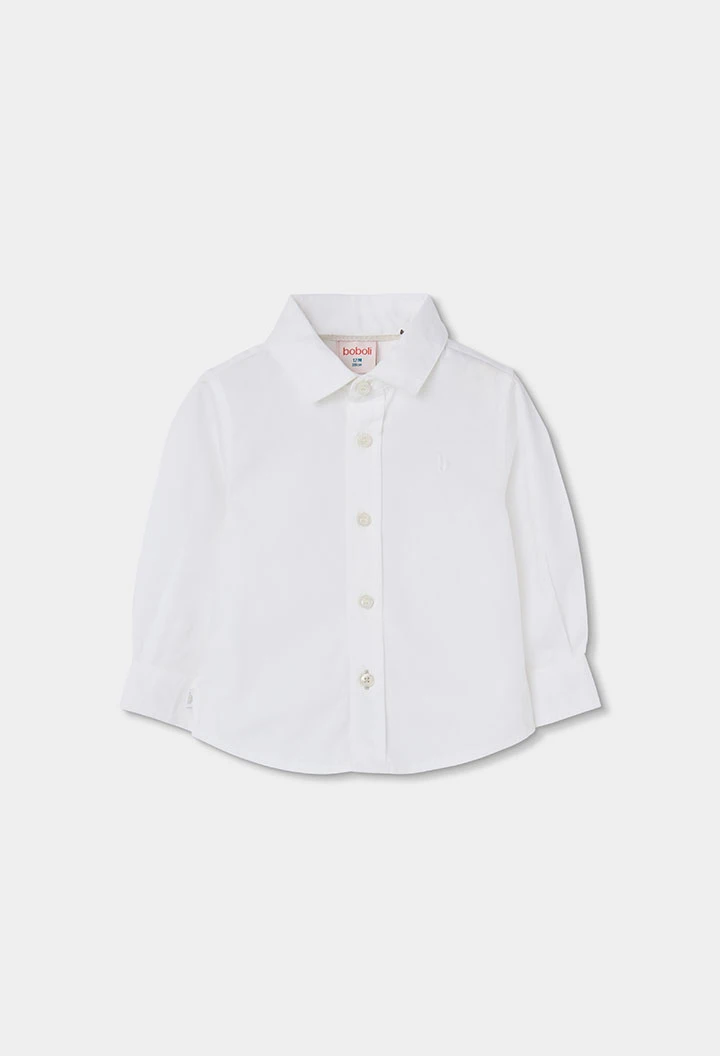 Camisa Oxford niño blanca manga larga