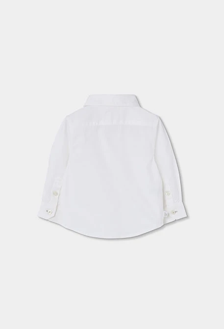 White long-sleeved Oxford shirt for boys