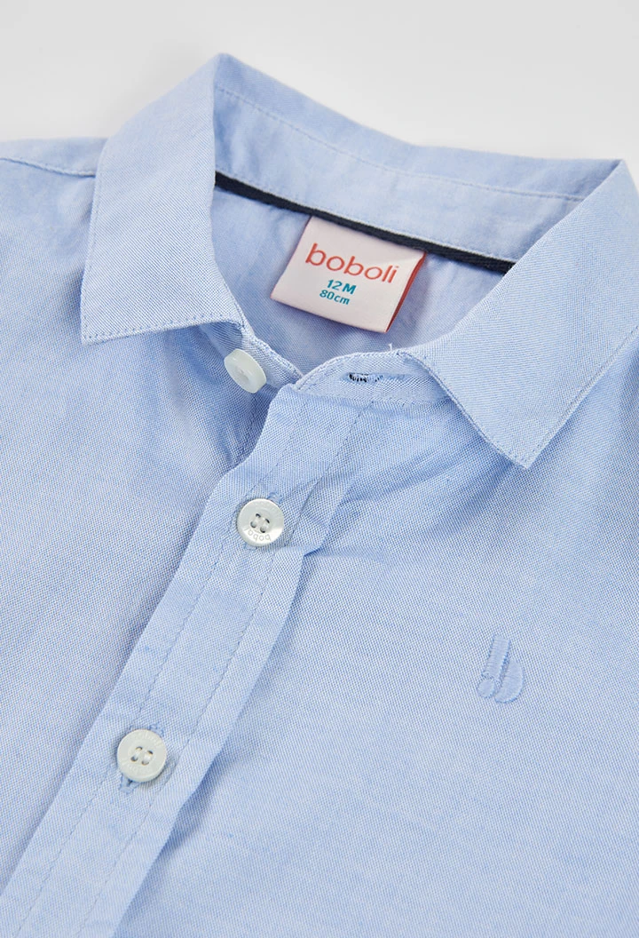 Camisa Oxford nen blau cel màniga llarga
