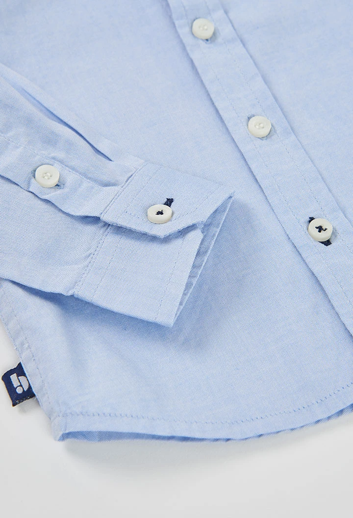 Camicia Oxford bambino azzurro celeste manica lunga
