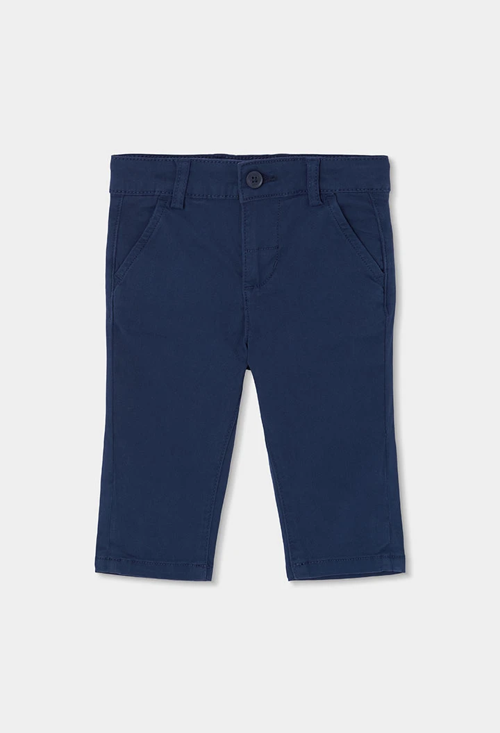 Elastische Satinhose für Jungen in Marineblau