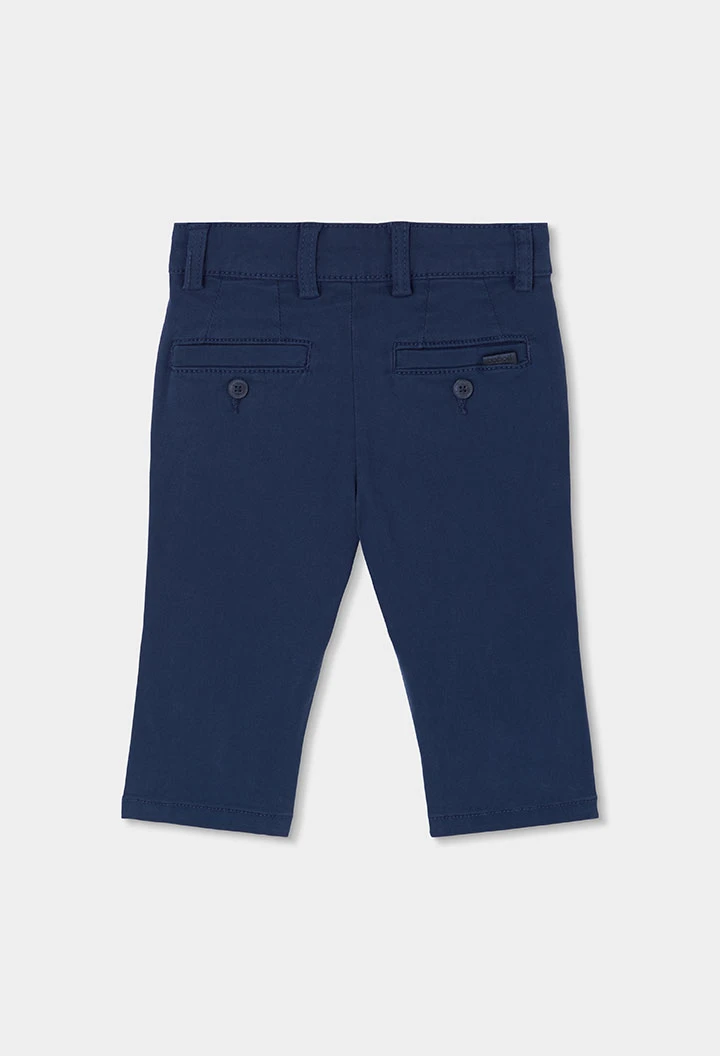 Elastische Satinhose für Jungen in Marineblau