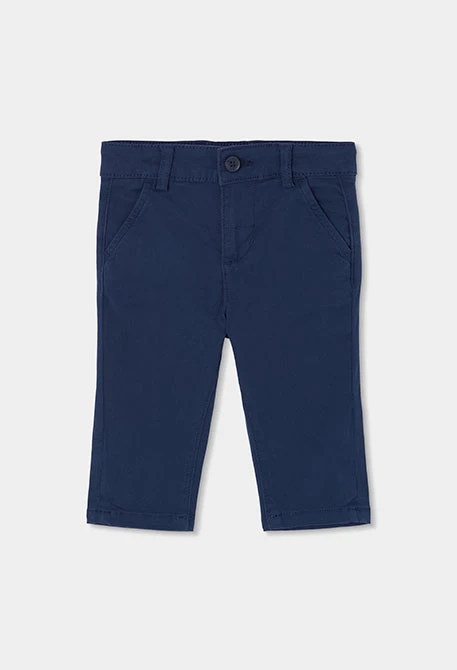 Navy blue elastic satin trousers for boys