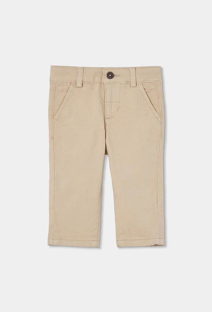 Elastische Satin-Hose für Jungen in Beige