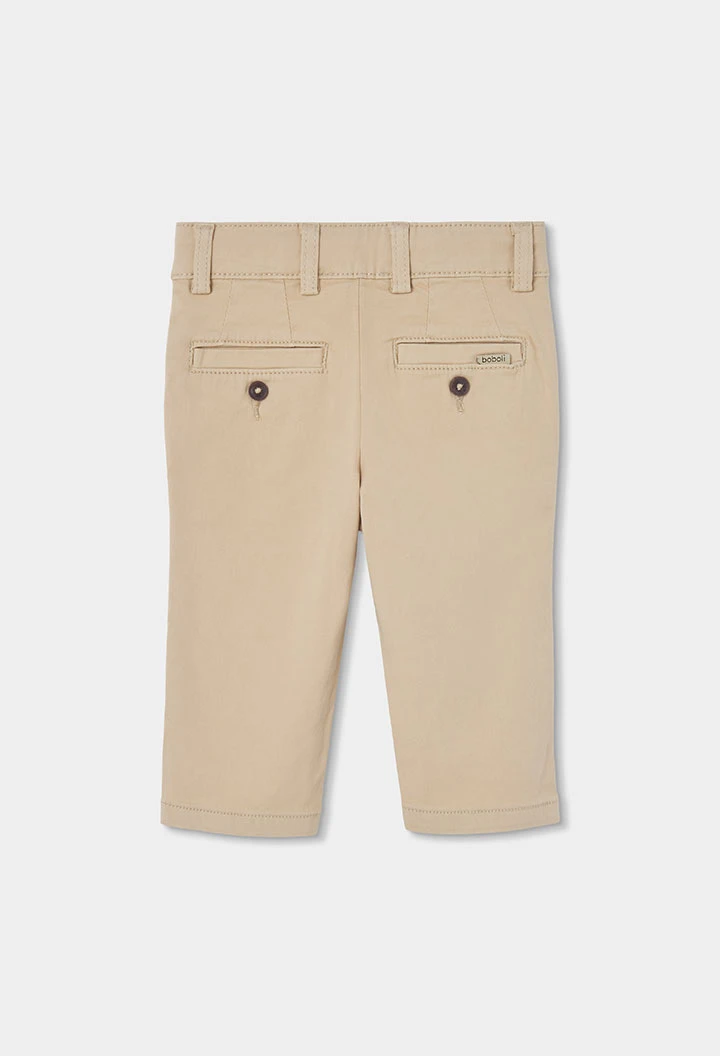 Pantalón satén niño beige elástico