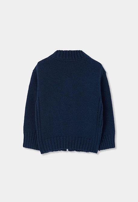 Veste en maille garçon bleu marine avec fermeture éclair