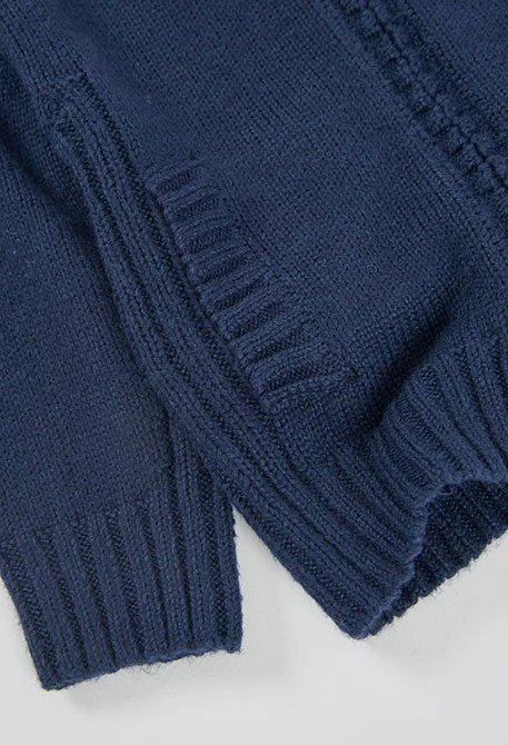 Veste en maille garçon bleu marine avec fermeture éclair