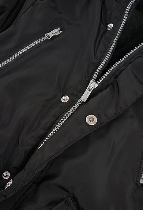 Parka en tissu technique garçon noire à capuche