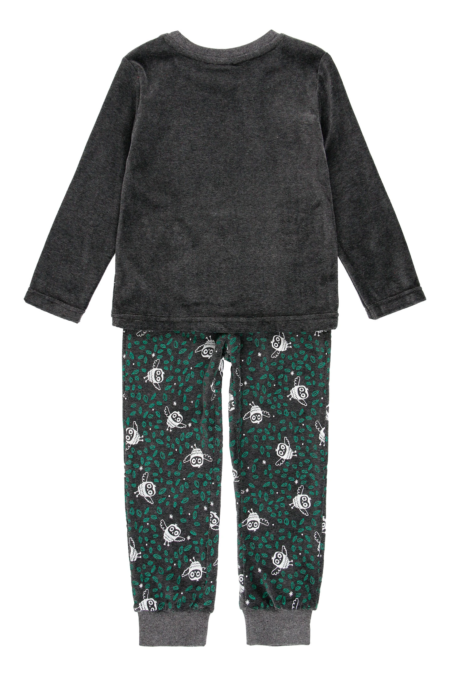 Pijama Niño Invierno Terciopelo Color Negro
