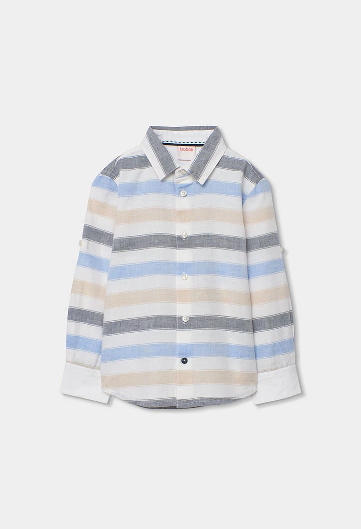 Linen striped shirt for boy