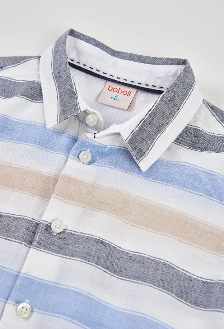 Camisa niño lino listado