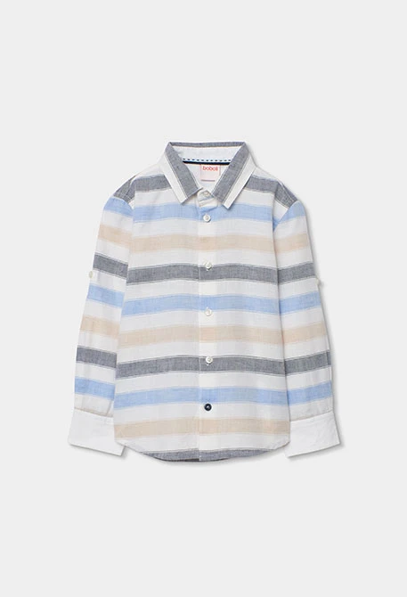 Camisa niño lino listado