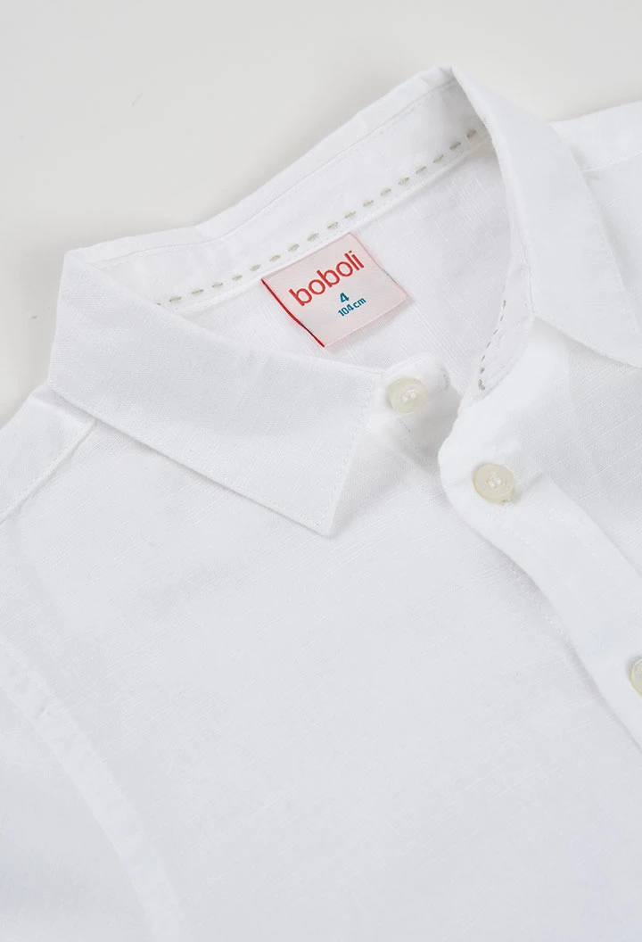 Camisa de criança linho branco