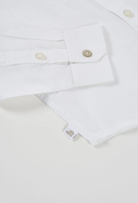 Camisa de niño lino blanco