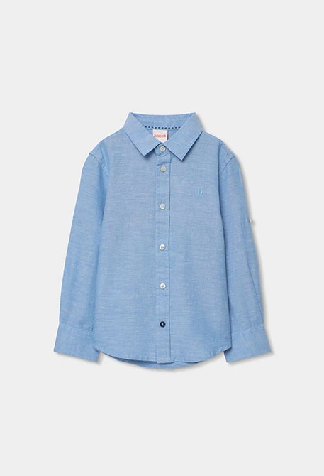 Camisa lino azul celeste niño