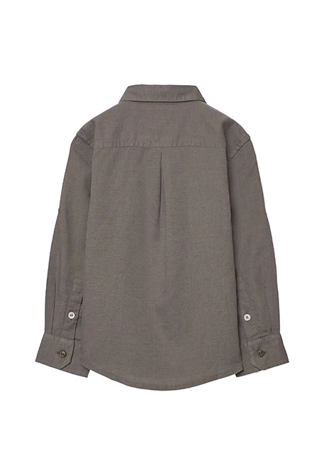 Camisa niño lino marrón