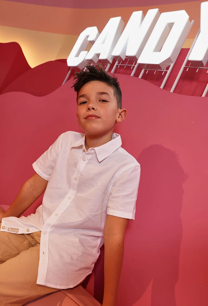 Camisa niño lino blanco