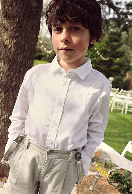 Camicia oxford bambino bianca