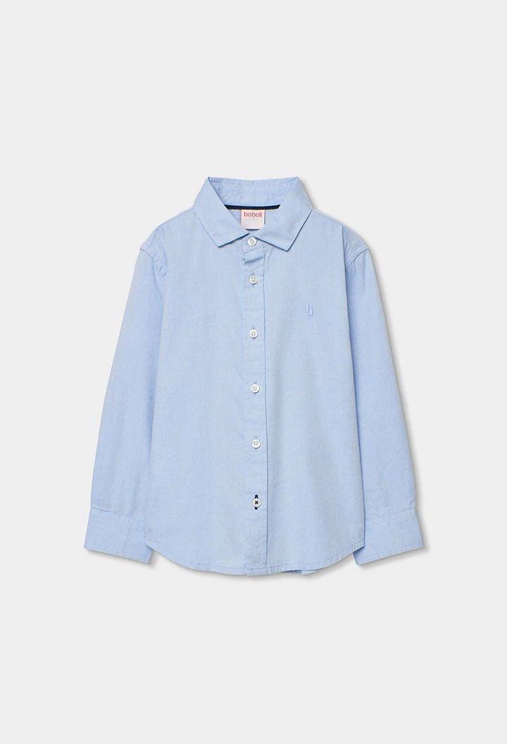 Camisa oxford niño algodón azul celeste