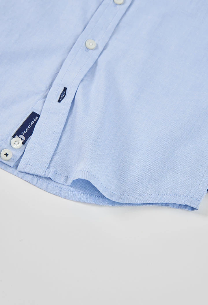 Oxford shirt for boys in light blue cotton