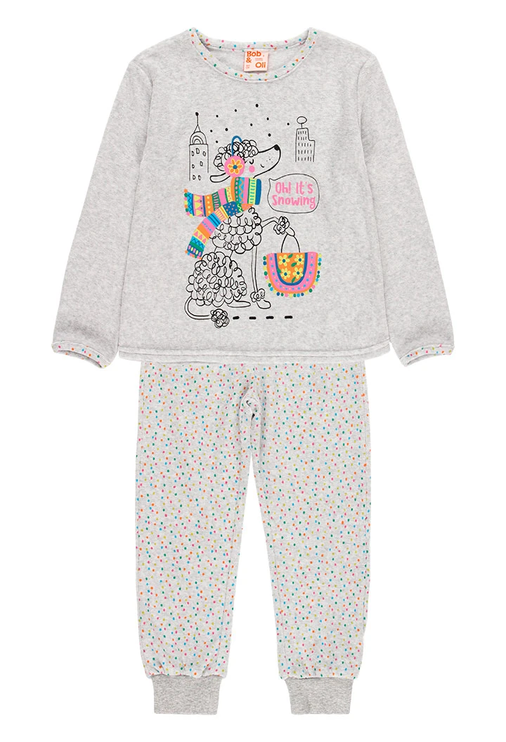 Velour pyjamas for girl - organic