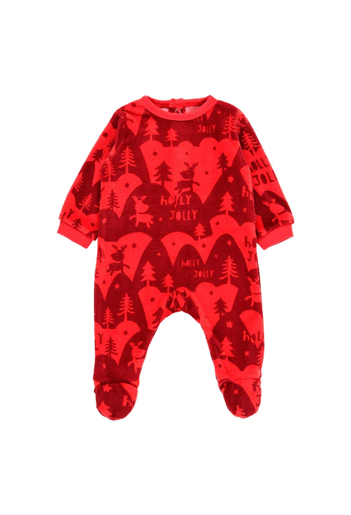 Velour play suit for baby - organic