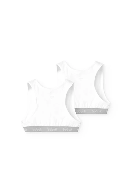 Pack 2 tops de nena en blanc