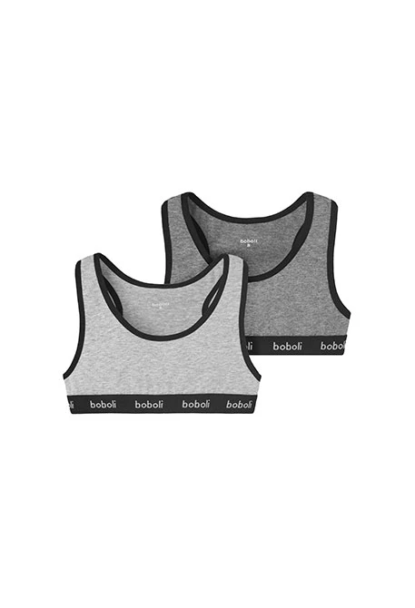 Pack 2 tops de nena en gris