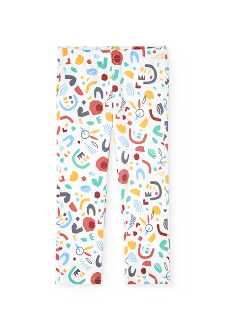 Pijama canelado para menina com estampado em multicolor