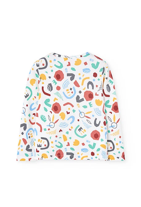 Pijama canelado para menina com estampado em multicolor
