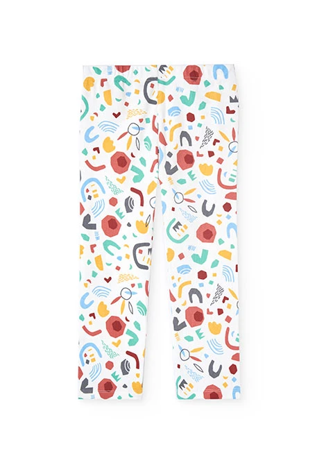 Pijama canelado para menina com estampado em multicolor