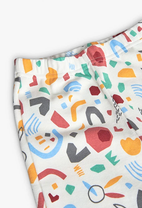 Pijama canelado para menina com estampado em multicolor