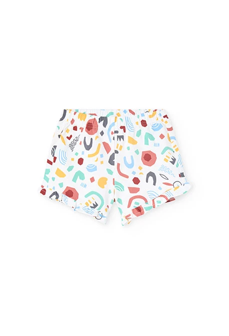 Pijama de punto manga corta para niña en color rosa