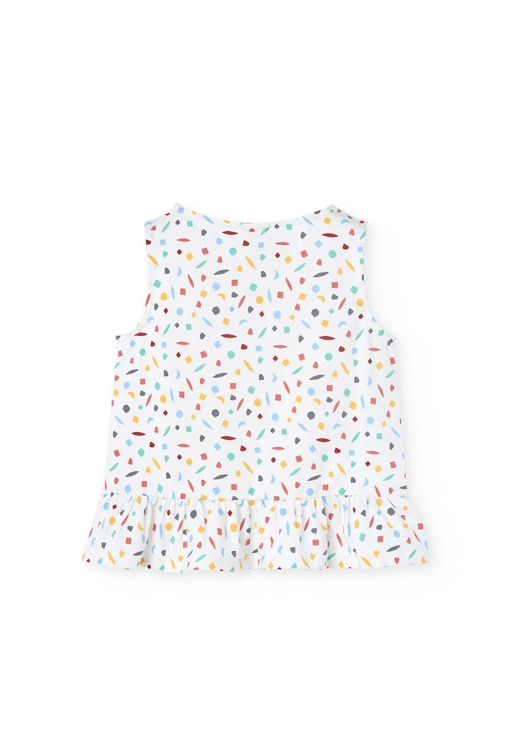 Mädchen-Strickträgerpyjama mit mehrfarbigem Muster