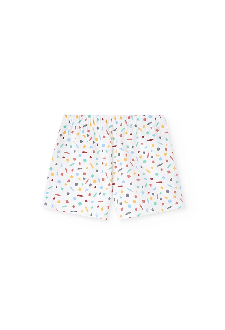 Mädchen-Strickträgerpyjama mit mehrfarbigem Muster