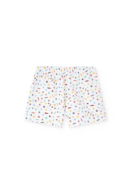 Pijama de alças de malha para menina com estampado multicolor