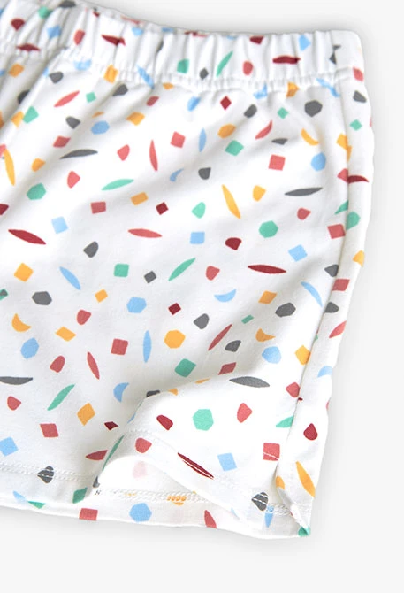 Pijama de alças de malha para menina com estampado multicolor
