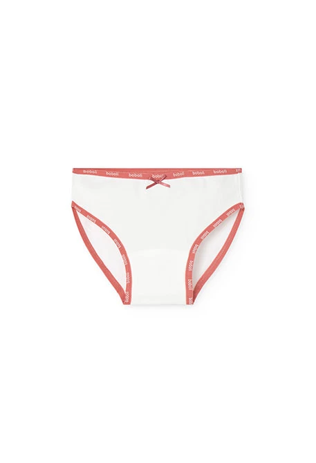 Pack of 3 pink knit briefs for girls