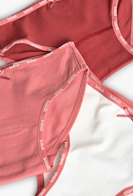 Pack de 3 braguitas de punto para niña en color rosa