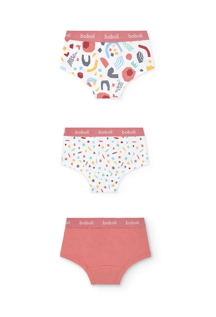 Pack of printed knit knickers for girls