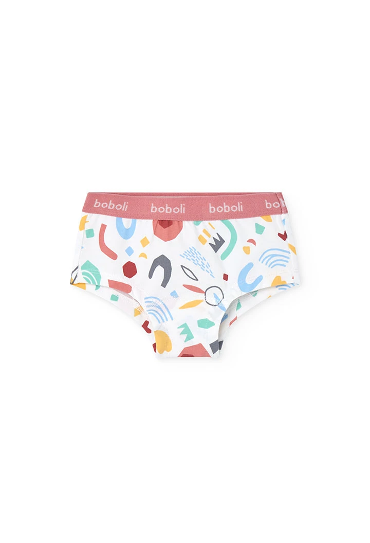 Pack of printed knit knickers for girls