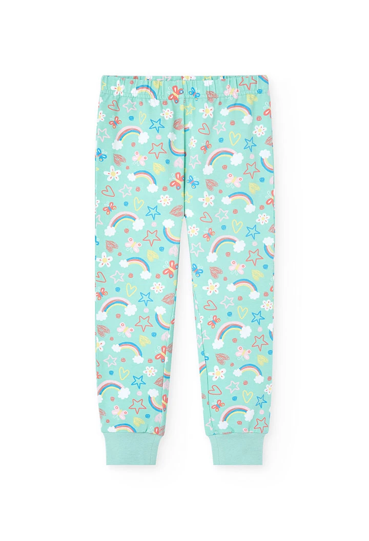 Strickpyjama für Mädchen in Grün