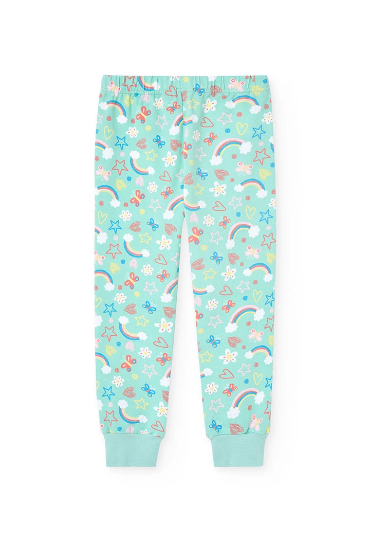 Strickpyjama für Mädchen in Grün