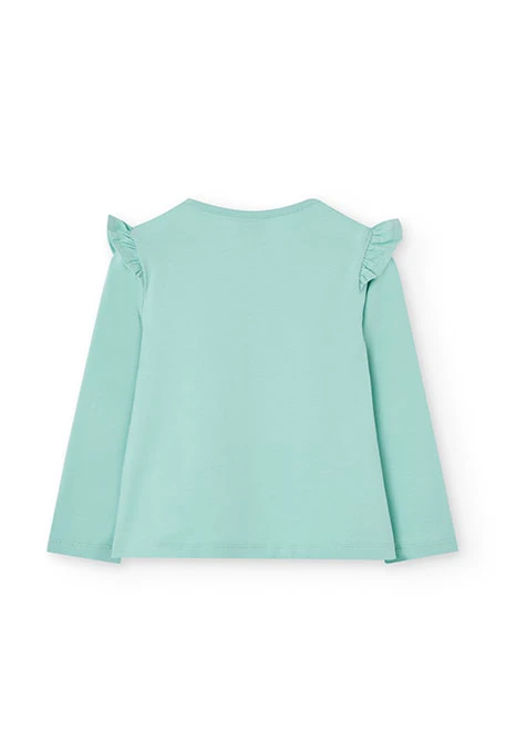 Pijama de punto para niña en color verde