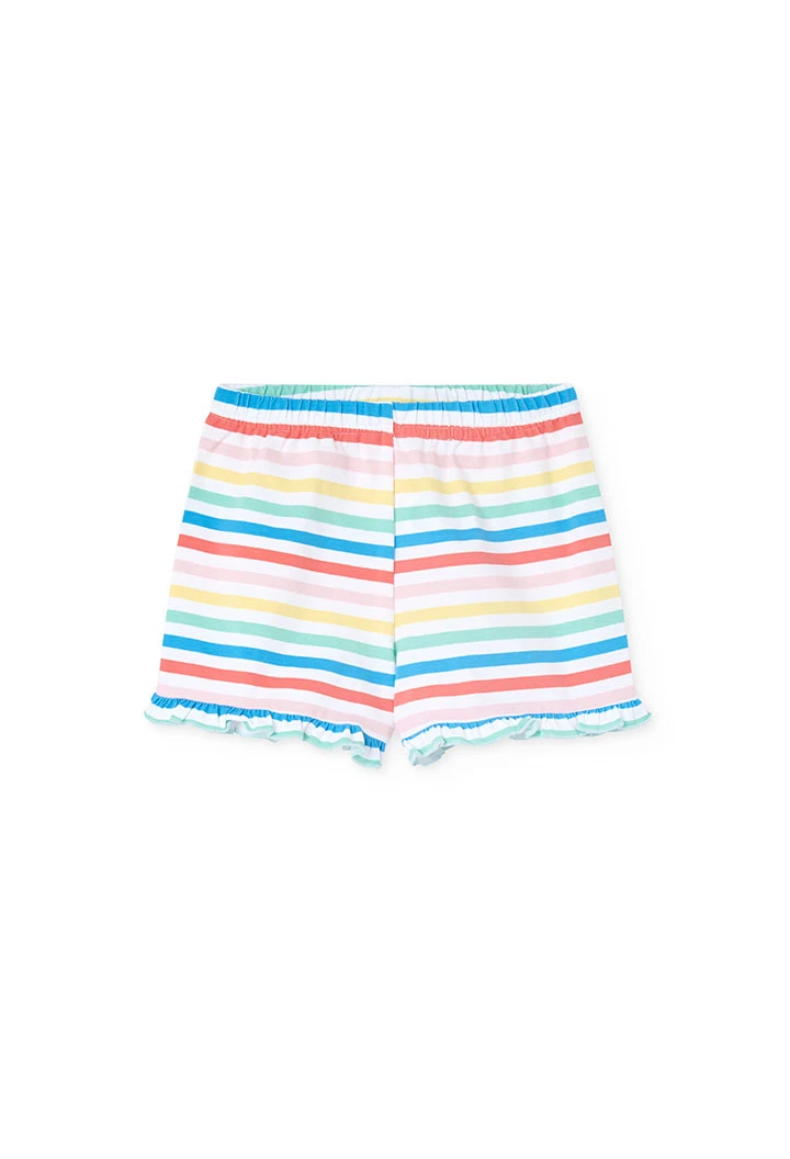 Pigiama di maglia senza maniche per bambina di colore bianco