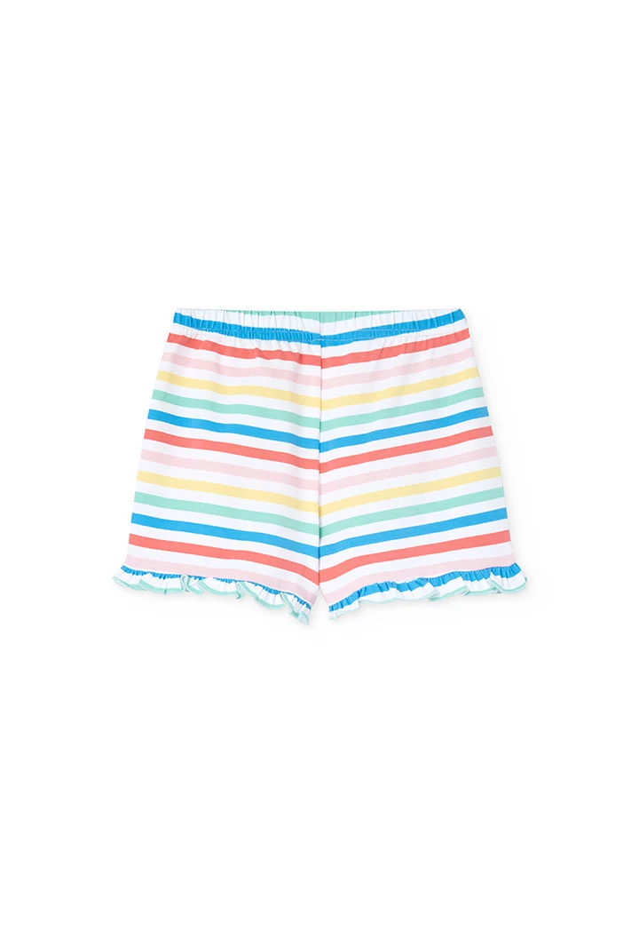 Pigiama di maglia senza maniche per bambina di colore bianco