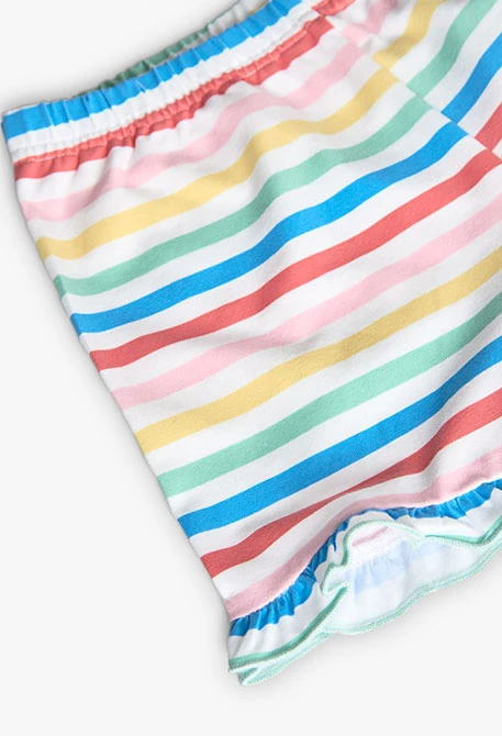 Pijama de punto de tirantes para niña en color blanco
