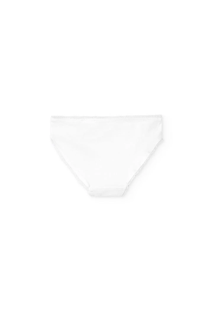 Pack of 3 knitted briefs for girls in green, pink, and white